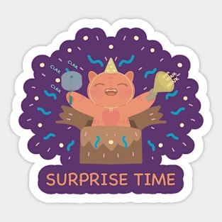 Cute Cat Surprise Time Sticker